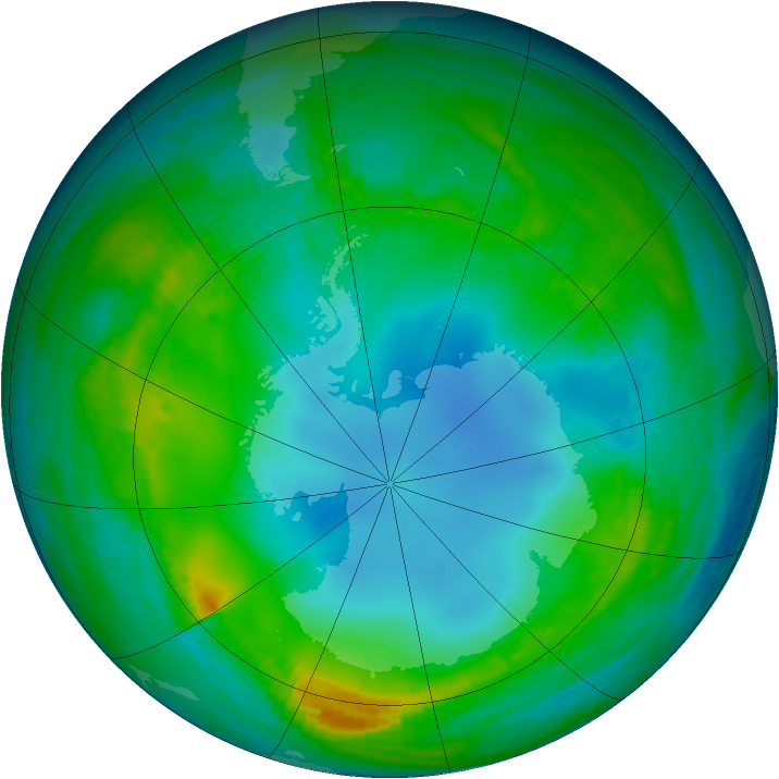 Antarctic ozone map for 23 May 1983